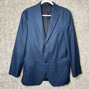 Jos. A Bank 1905 Blue & Pink Windowpane Tailored Fit Sportcoat Blazer Jacket 42L